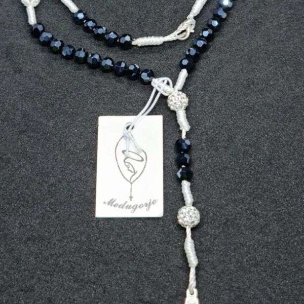 Elegant black rosary QUEEN OF PEACE – MEDJUGORJE_8_kris