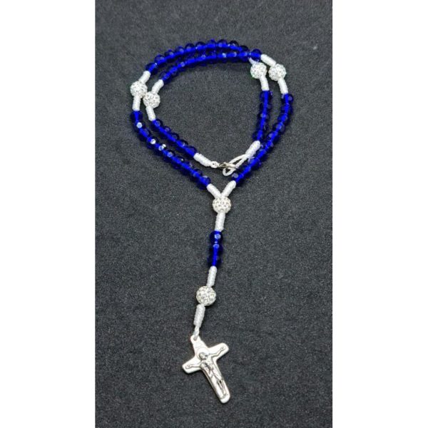 Elegant blue rosary QUEEN OF PEACE – MEDJUGORJE_10_kris