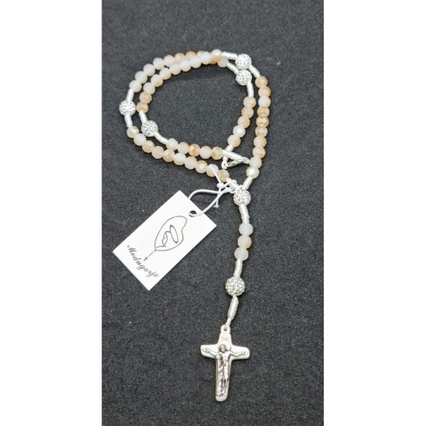 Elegant brown rosary QUEEN OF PEACE – MEDJUGORJE_1_kris