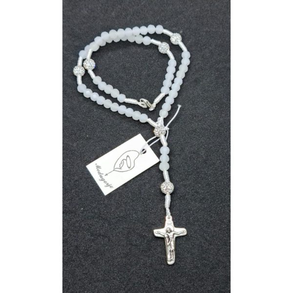 Elegant white rosary QUEEN OF PEACE – MEDJUGORJE_2_kris
