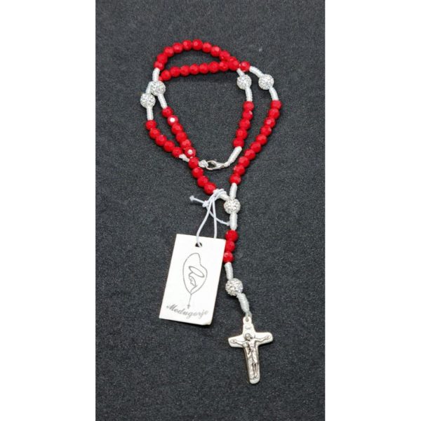 Elegant red rosary QUEEN OF PEACE – MEDJUGORJE_3_kris