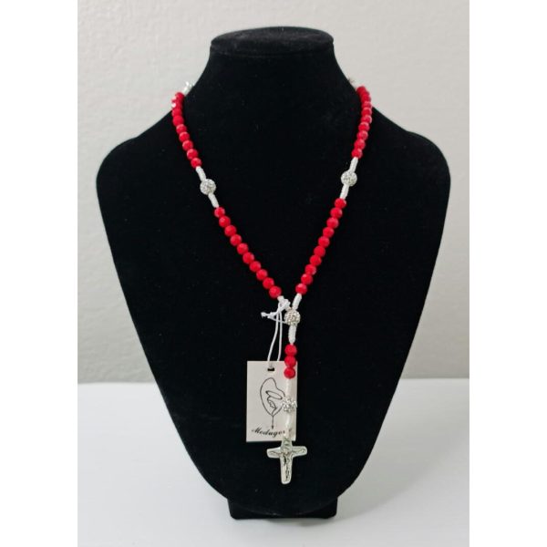 Elegant red rosary QUEEN OF PEACE – MEDJUGORJE_3_kris