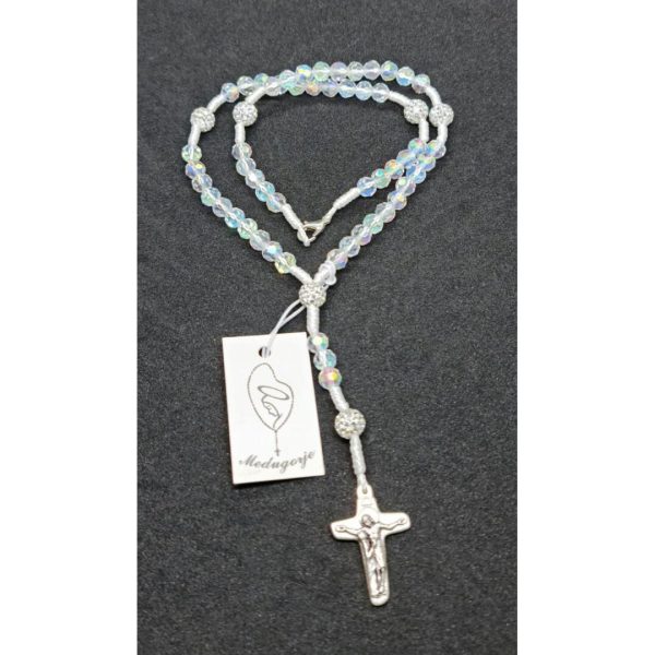 Elegant transparent rosary QUEEN OF PEACE – MEDJUGORJE_4_kris