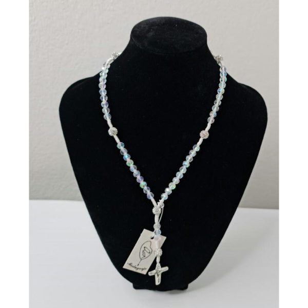 Elegant transparent rosary QUEEN OF PEACE – MEDJUGORJE_4_kris