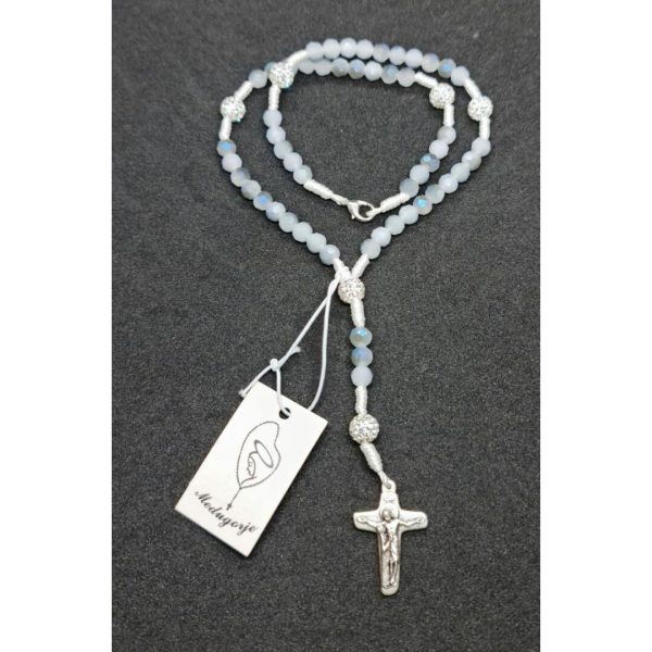 Elegant gray rosary QUEEN OF PEACE – MEDJUGORJE_6_kris