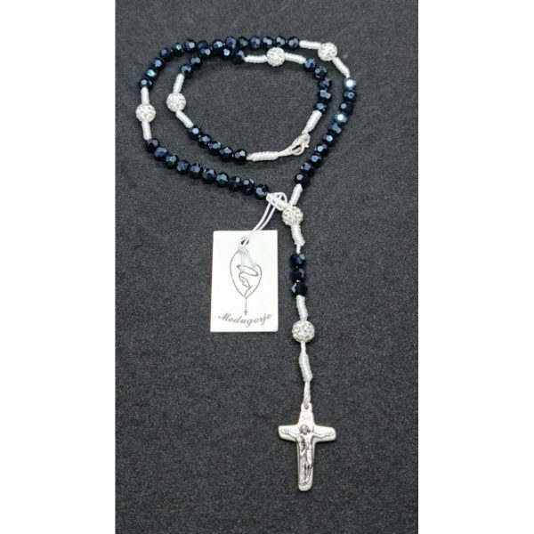 Elegant black rosary QUEEN OF PEACE – MEDJUGORJE_9_kris